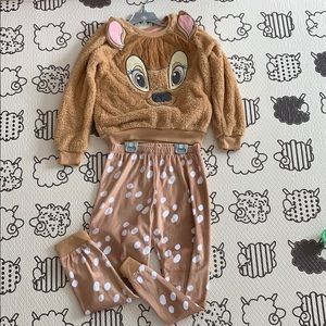 Disney Bambi Fleece Top Big Girl Lounge Set, 7/8